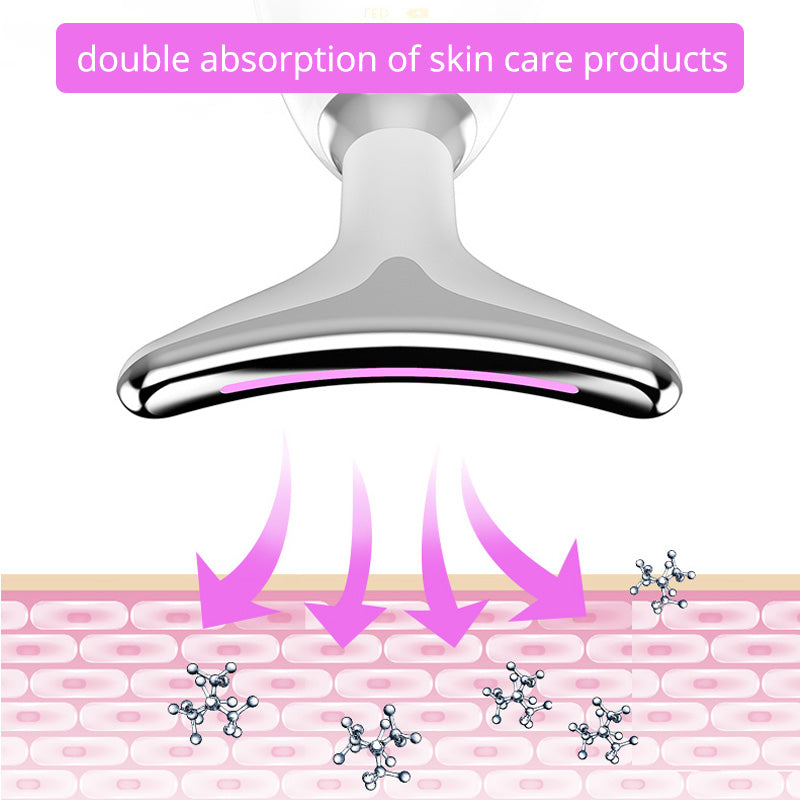 EMS Thermal Neck Face Lifting And Tighten Massager Electric Microcurrent Wrinkle Remover LED Photon Face Beauty Device For Woman