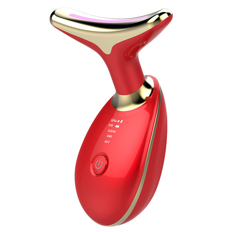EMS Thermal Neck Face Lifting And Tighten Massager Electric Microcurrent Wrinkle Remover LED Photon Face Beauty Device For Woman