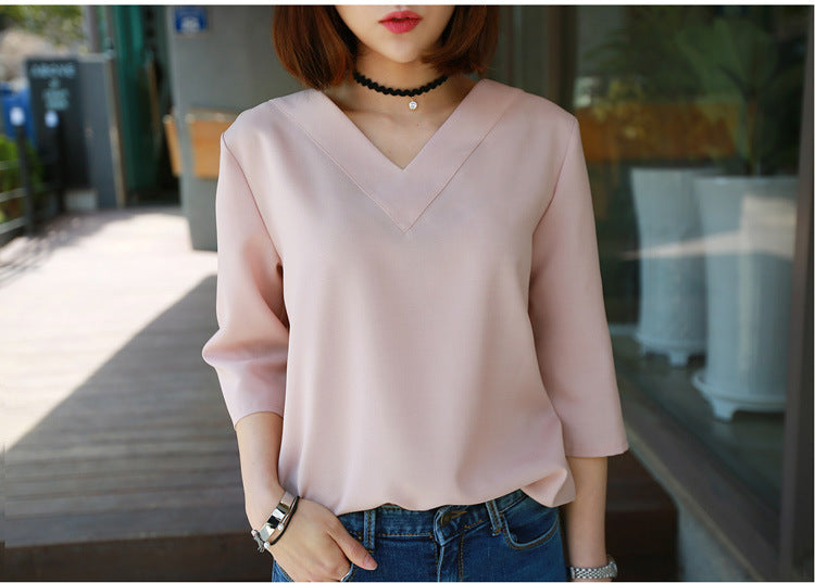 short sleeve chiffon shirt women