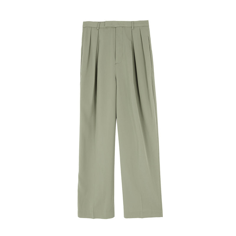 Casual Pants Women Korean Style High Waist Drape Women's Nine-point Pants Simple Straight-leg Pants