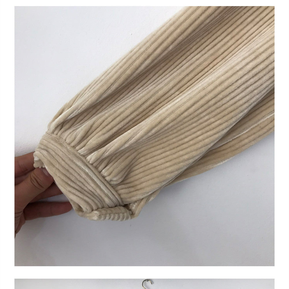 Single Breasted Lantern Sleeve Dress For Women