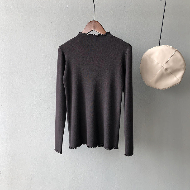 Korean Style Slim Bottoming Knitted Top Women