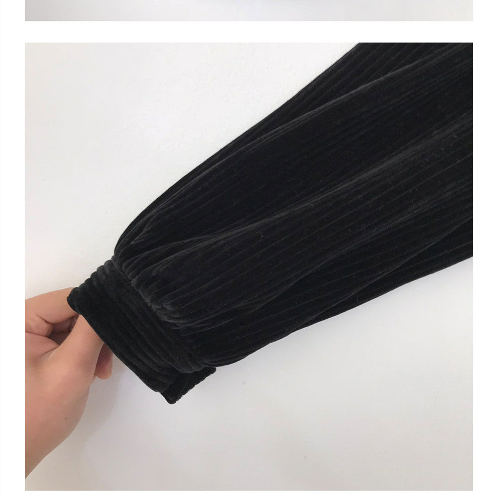 Single Breasted Lantern Sleeve Dress For Women